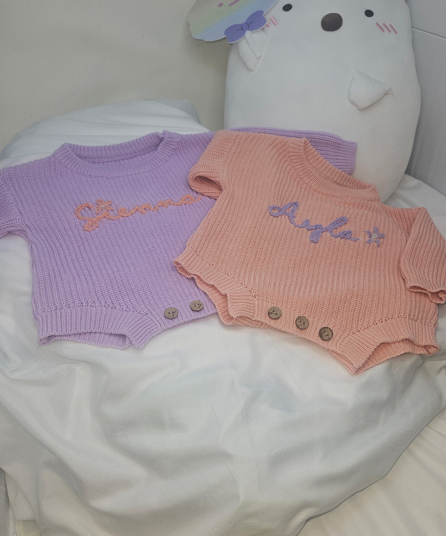 Hand Embroidered Baby Name Sweater