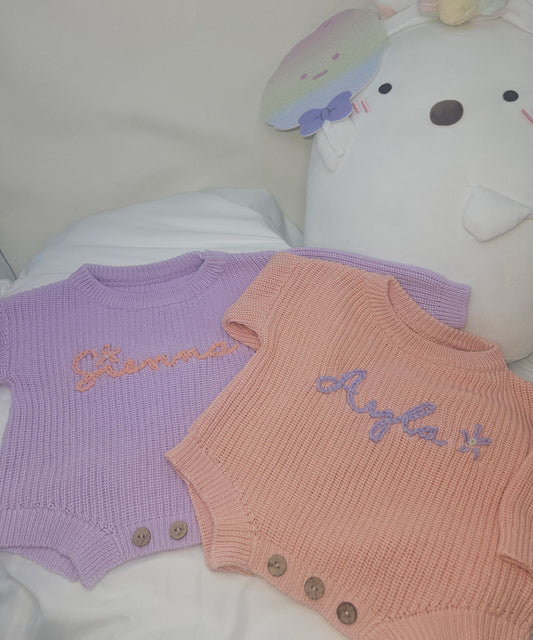 Hand Embroidered Baby Name Sweater