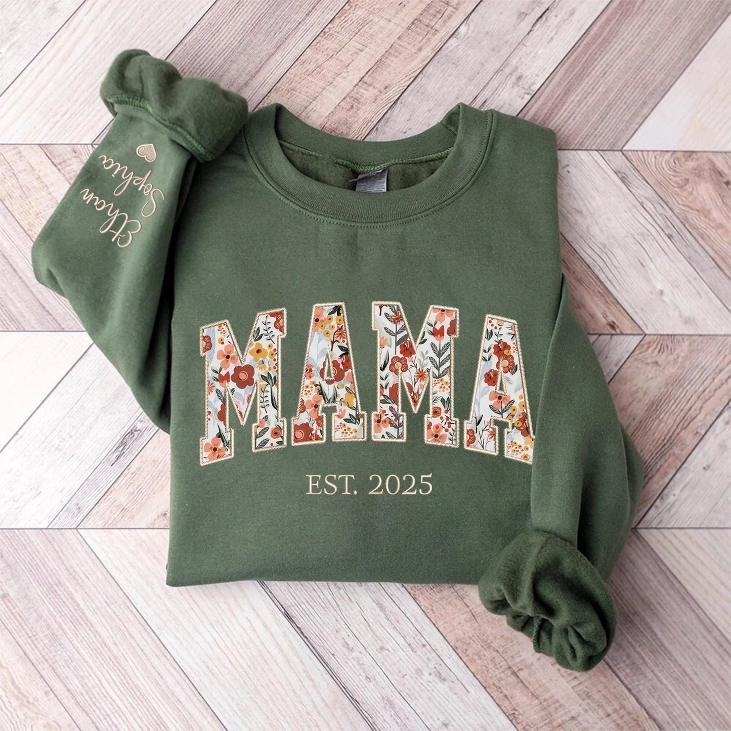 MAMA Sweatshirt – Baby Onesie Appliqué Keepsake