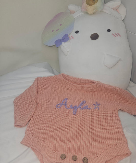Hand Embroidered Baby Name Sweater